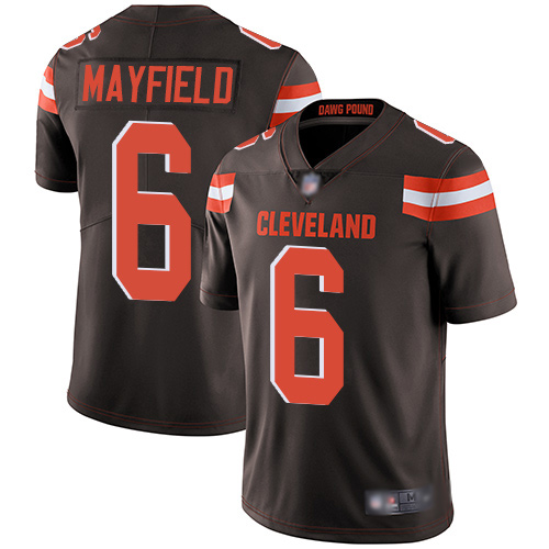 Cleveland Browns Baker Mayfield Men Brown Limited Jersey #6 NFL Football Home Vapor Untouchable